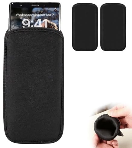 2 Stück Handy Tasche Universal, Leichte Weiche Handysocke aus Neopren | Stoßfeste Handy Socke, Praktische Smartphone Tasche für Outdoor Sport und Freizeit, Kompatibel mit iPhone 13 14 15 16 Pro