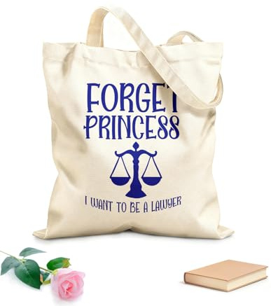 AILOONG Canvas-Tasche mit verstärktem Boden Vergiss die Prinzessin, ich will Anwältin werden. 340g/m² dickes Gewebe Als Geschenktasche verwendbar