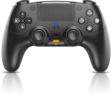 Dinosoo Manette sans pour PS5/PC, gâchettes dynamiques, vibrations linéaires HD, microphone/haut-parleur intégré avec bouton de sourdine, capteur de mouvement 6 axes