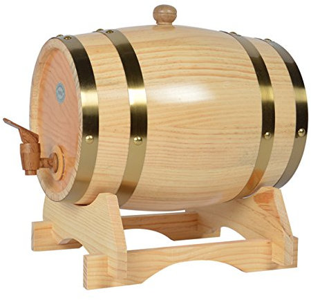 Tonneau en bois de chêne pour stockage ou vieillissement de vins et liqueurs 1,5 L-20 L 10L blanc