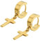 Flongo Acier Inoxydable Clou d'oreille Boucle d'Oreille Clou d'Oreille Doré Ronde Croix Pendentif Rétro Homme Femme