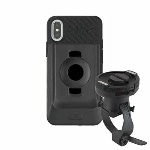 TIGRA SPORT FitClic Neo selbstsicherndes magnetisches Fahrrad-Befestigungssystem mit Handyhülle und Fahrradgurt-Halterung für iPhone X
