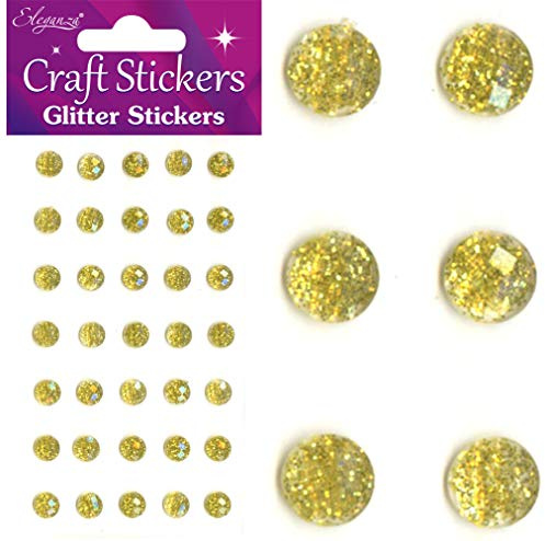 Eleganza Glitter Gems-8mm, Synthetic Material, Gold, 16.4 x 7.5 x 0.3 cm