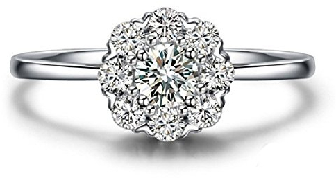 Uloveido Große Kristall Topaz Hochzeit Ringe für Frauen Mädchen PJ002 (49 (15.6))