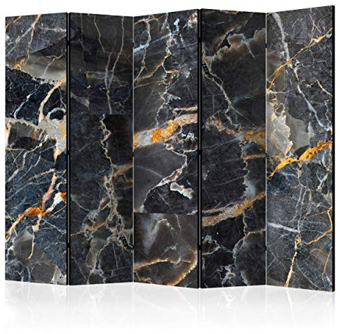 decomonkey Paravent Raumteiler Innen Stein 225x172 cm 5 Teilig Einseitig Room Divider Wall Raumteiler Stehend Trennwand Sichtschutz Spanische Wand Sichtschutzwand Wohnzimmer Holz Haptik Marmor