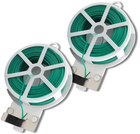 Garden Mile 2x25m Garden Twist Tie Dispenser And Cutter Plant Ties For Indoor Plants Outdoor Twist Ties For Gardening, Tomato, Vines, Shrubs & Flowers, Great For Organising