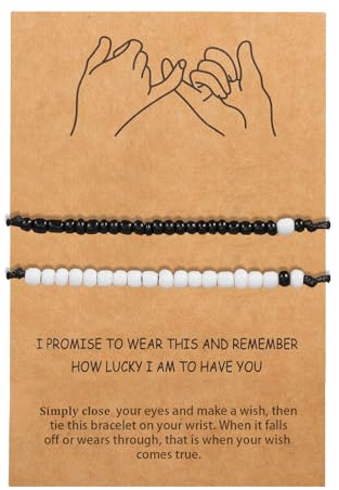 BOCHOI Paar Armband Pinky Versprechen Morsecode Freundschaft Abstand passende Armbänder Schmuck Geschenk für beste Freunde Familie Frauen Männer Mädchen Abschluss