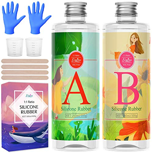 Flüssiges Silikon Kautschuk - 600g Lichtdurchlässiges Formen Herstellen Kit - 1:1 Verhältnis für DIY Harzformen, Formenbau, Schmuckherstellung, Basteln