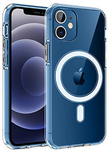 OWM Compatible with MagSafe Clear iPhone 12 Case/iPhone 12 Pro Case Magnetic Silicone Bumper Hard Back Shockproof Crystal Transparent Phone Cover for iPhone 12 / iPhone 12 Pro