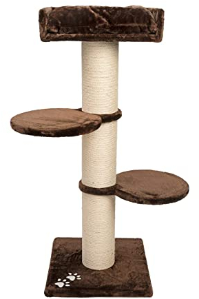 JAMAXX Premium 155cm XXL Kratzbaum für große schwere Katzen 20cm extra-starker Stamm, 4cm Starke Bodenplatte, extra-Dickes Kuschel-Plüsch, Kletterbaum Katzenbaum PCT6001 (Schoko-Braun)