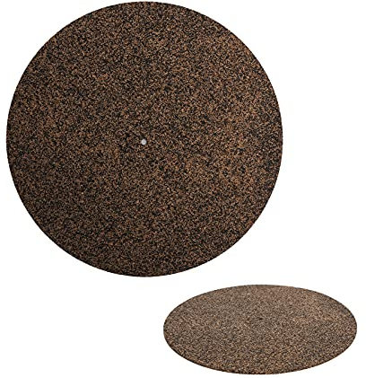 Turntable Platter Mat Black Rubber Cork Design,12 inch Silicone Turntable LP Slipmat for Universal to All 12in LP Record Players,Improves Sound and Reduces Noise