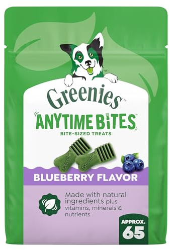 Greenies Anytime Bites Bite-Size Treats for Dogs Blueberry Flavor 65-Chew Treats