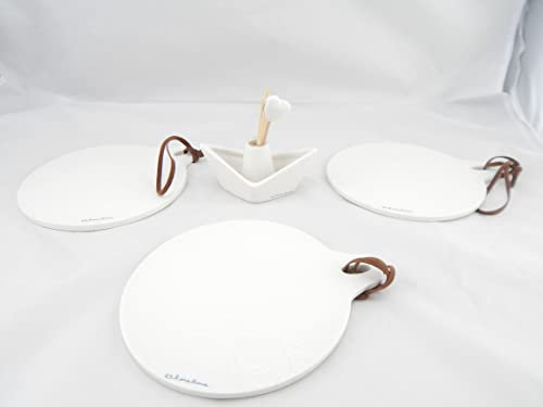 Digiglio Bomboniere Set Regalo 4 Pezzi: Set 3 Pz Taglieri e Profumatore Barchetta Claraluna