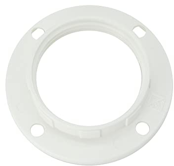 2x E14 Schraubring Kunststoff Ø 27mm Innenloch zur Halterung von Lampenschirme an Tisch-, Wand- und Stehleuchten (Weiß)