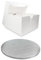 Single White Cake Box and Silver Round Board Pack - Thick Drum for Wedding, Party etc (18 Inches)