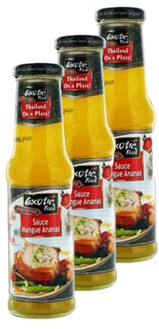 Lot 3x Sauce ananas-mangue - Bouteille 250ml