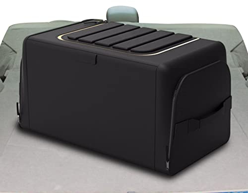 Veeteah Organisateur De Coffre De Voiture Pliable Sac De Coffre pour Auto Universelle en Noir Boîte De Rangement Voiture Gadget Utile