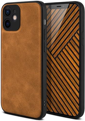 ONEFLOW Pali Case kompatibel mit Apple iPhone 12 Hülle mit Kameraschutz, Vegan Leder Case, Premium Backcover Handyhülle, Flexible Schutzhülle Ultra Dünn - Hellbraun