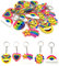 JZK 30x Silicone Arc-en-Ciel porte-clés pour enfants, porte clés Visage Souriant pour cadeaux d'anniversaire pour enfants, remplisseurs de sac fête enfants, cadeau de remerciement pour fête d'enfants