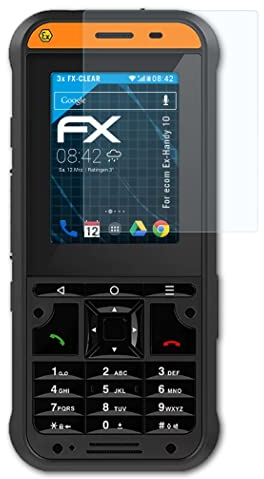 atFoliX Schutzfolie kompatibel mit ecom Ex-Handy 10 Folie, ultraklare FX Displayschutzfolie (3X)