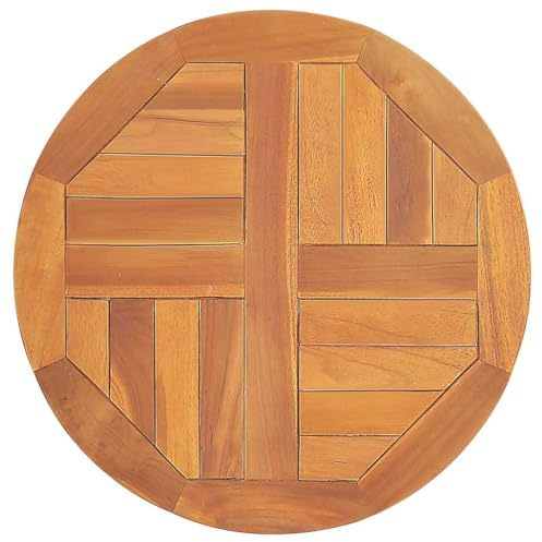 vidaXL Table Top Solid Teak Wood Round 2.5 cm 50 cm