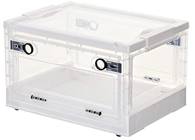 Ergocar Aufbewahrungsbox mit Deckel, Faltbare Kunststoff Aufbewahrungsbox mit Deckel und Rollen, Stapelbare Aufbewahrungsbox Transparente, für Büro, Kinderzimmer, Küche & Wohnzimmer