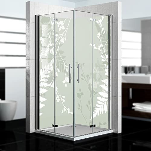 dedeco Panel de ducha de esquina resistente al agua, diseño de arte V6, 2x 80x200 cm, como pared trasera de baño para reemplazar azulejos, como pared decorativa, revestimiento de pared de aluminio