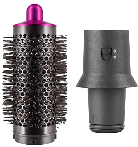 Round Volume Brush for Dyson for Airwrap Styler Attachment Part with Adapter for Dyson Hair Dryer Converting to Curling Iron Styler