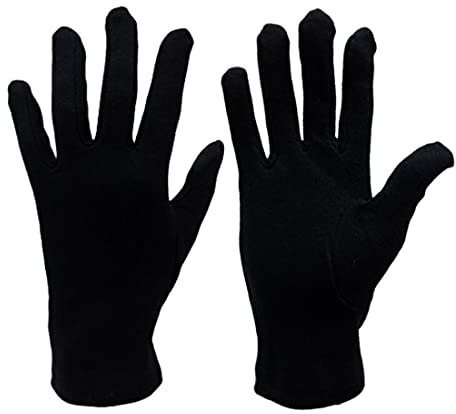 JYC CREATIVE 3 Paar Mehrzweckhandschuhe, Baumwollhandschuhe, ergonomische Handschuhe, für Haus, Garten, Fahren, Gastgewerbe, Arbeit (18 cm, 3 Stück, schwarz)