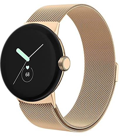 Lebensstyle Uhrenarmband Armband für Google Pixel Watch Edelstahl Magnetverschluss Ersatzband Armbänder Smartwatch Zubehör (Rosegold