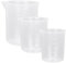AKHTART 3 Pack Plastic Measuring Jugs, Transparent Lab Graduated Beakers, Heat Resistant Mixing Cups Set, Multipurpose Cooking Baking Liquid Measure Tool (250 ml+500 ml+1000 ml)