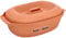 KOTARBAU® Keramik Bräter 5 L Römischer Topf Keramiktopf mit Deckel und Griffen Naturton Bräter Dampfgarer Rustico Tonbräter Auflaufform Tonware Keramische Grillschale Oval Steingut Brotbackform