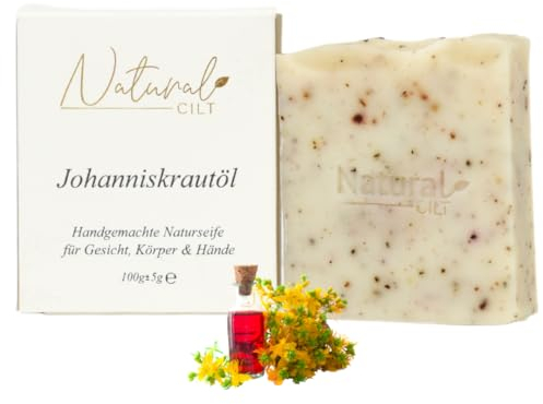 Natural Cilt Johanniskraut Seife - 100% Naturseife - ohne bedenkliche Inhaltsstoffe - Zertifiziert - Handgemacht - Duschseife für alle Hauttypen - Duschgel - Naturkosmetik