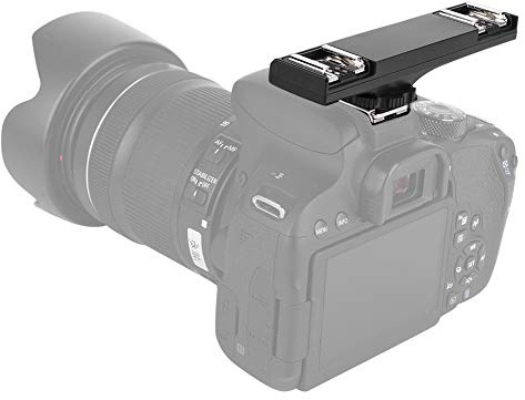 Hochwertiger, Ultraleichter Dual-Blitzschuh-Splitter für SLR-Kamera-Camcorder, UnterstütztI-TTL. Doppelter Blitzschuh, Löst // aus. Belastbar Bis 3 Kg (Exklusiv für #02)