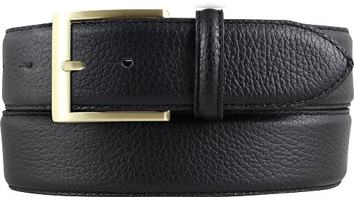 BELTINGER Herren-Gürtel aus gemasertem Leder mit Steppnaht 4 cm | Hochwertiger Ledergürtel mit Pigmentprägung 40mm Herren | Jeans-Gürtel mit goldener Gürtelschließe4cm
