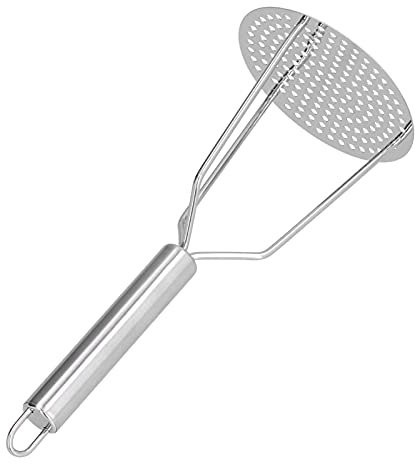 Presse-purée Inox, Fruits et Viandes avec Poignée Ergonomique pour Cuisine en Acier