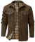 Mr.Stream Herren Karierte Flanellfutter Jacke Hemdjacke Übergangsjacke Leicht Stehkragen Feldjacke Cargo Herbstjacke Snap Western Cowboy Jacken 3268 Brown M