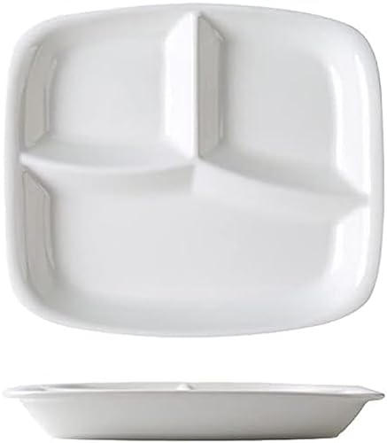 Einfarbig Geteilte Teller für Restaurant-/Kantinen-/Schul-Lunchtabletts | Rechteckige Portionskontrollteller für Erwachsene – 10 Zoll, 1 Stück Küchengeschirr, Gold