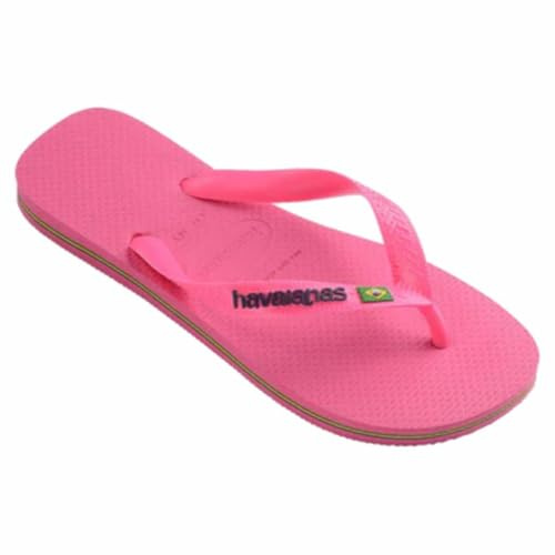Havaianas BRASIL LOGO NEON Slipper Damen, rosa rose, 35/36 EU