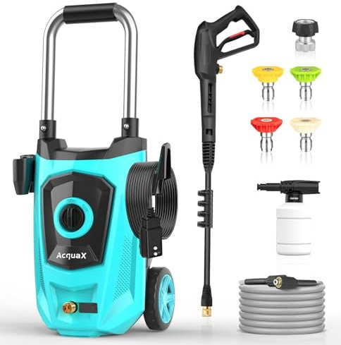 AcquaX Electric Pressure Washer - 4300PSI Max 3.0GPM Power Washer with Upgraded 20FT Hose 4 Different Quick Connect Nozzles, Foam Cannon Clean Cars, Home, Patio Driveway