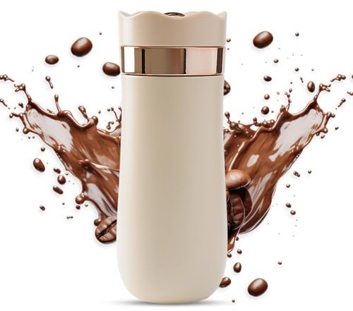 YIWEOG Portable French Press Travel Mug 11oz Double Wall Insulated Stainless Steel Coffee Maker for Ground Coffee and Tea Leaves on the Go Don't Use Leaking Hot/Cold Brew Coffee