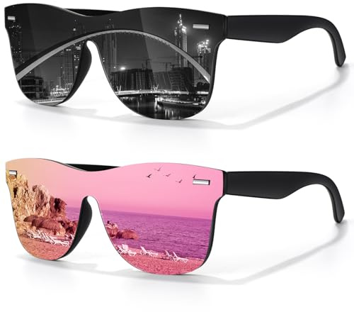 LINVO Sonnenbrille Herren Damen Polarisiert Verspiegelt Modisch UV400 | Leicht, Verdrehfreies Design, Autofahren, Angeln, Reisen, Laufen, Golfen