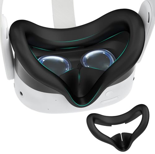 VR Slicone Face Cover for Quest 3S: PU Face Cushion Protective Mask Sweat-Proof Face Pad for Quest 3S