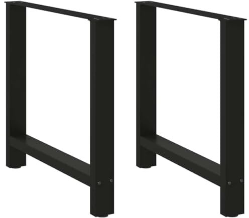 vidaXL Esstischbeine Schwarz 2 Stk. 80x(72-73) cm Stahl