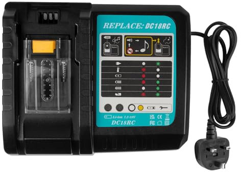 ASUNCELL 18V Charger for Makita Battery, 3A 14.4-18V DC18RC Charger compatible with Makita Li-ion Battery BL1830 BL1840 BL1850 BL1860 BL1815 BL1430 BL1450 BL1440 BL1415 DC18RD