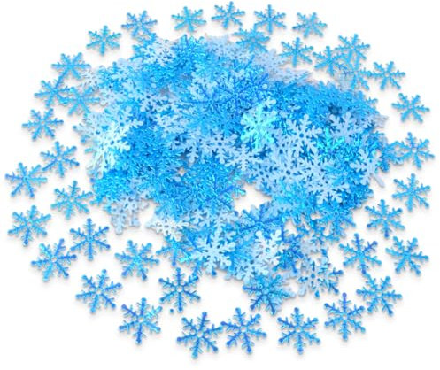 Schneeflocken Deko Set Konfetti Blau, 300 Stück Konfetti Blau, Streudeko Weihnachten Glitzer, Frozen Geburtstagsdeko, Winterdeko Confetti für Hochzeit, Geburtstag, Neujahr, Festlichkeiten