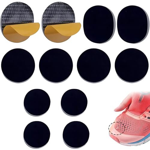 CENCERY 12 Pcs Schuh Mesh Repair Patch Mesh Schuhe Loch Reparatur Schuh Loch Prävention Patch Trainer Heel Repair Patch für die meisten Arten von Schuhen und Sitzen (schwarz)