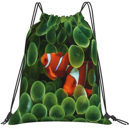 Einkaufsbeutel Clownfisch Tropischer Fisch Nemo Turnbeutel Hipster Sportrucksack Verstellbar Stofftasche Bag Für Kinder Reisen Herren 36X42Cm