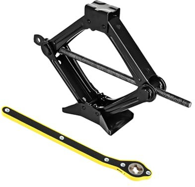 M.J COMFY-LIFE Scissor Jack Heavy Duty Steel Kit 85-380MM with Labor Saving Handle - Portable Tire Repair Tool for Car SUV Van Black (2.5T)