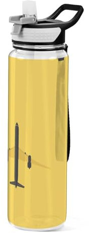 KLL Borraccia sportiva in Tritan giallo aeronautico grande bottiglia d'acqua leggera per bici 907,2 g